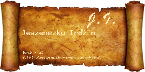 Jeszenszky Irén névjegykártya