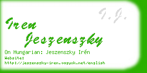 iren jeszenszky business card